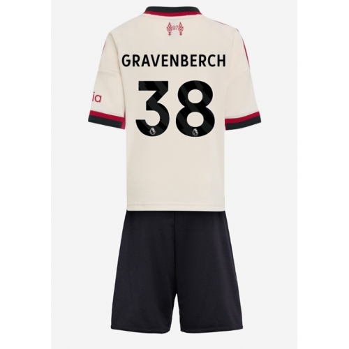 Liverpool Ryan Gravenberch #38 Maglia Gara Trasferta Repliche 2025-26 Bambino Maniche Corte Liverpool Ryan Gravenberch #38 Maglia Gara Trasferta Repliche 2025-26 Bambino Maniche Corte